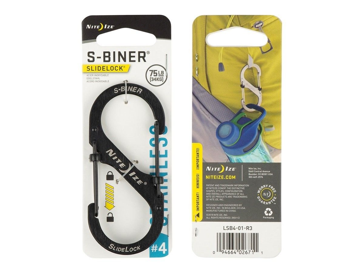 Karabijnhaak S-Biner Slidelock #4 zwart