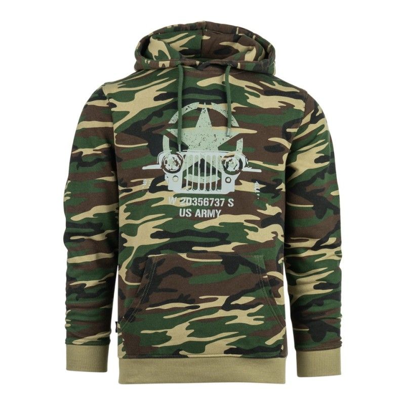Hoodie Allied Star-Willy jeep Woodland