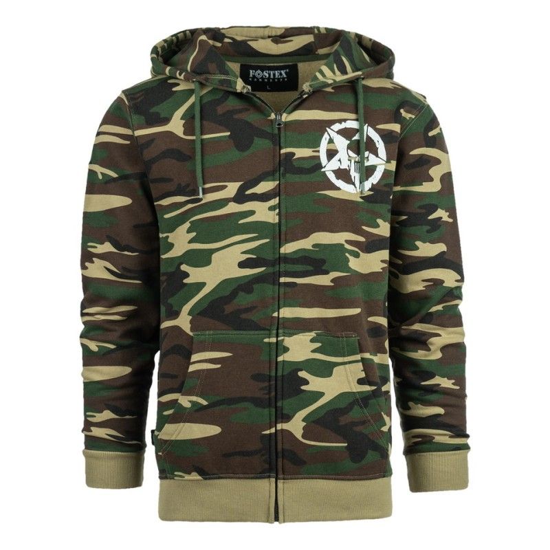 Hoodie met rits Allied Star-Punisher Woodland