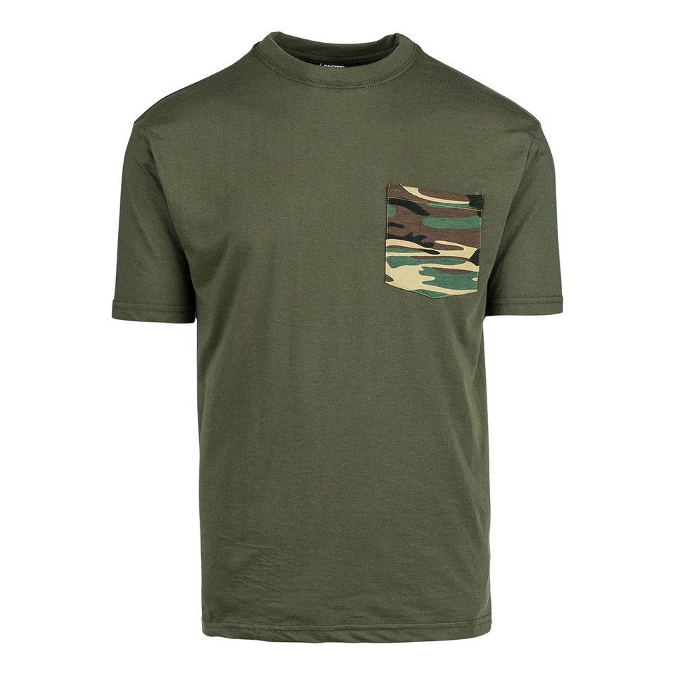 T-shirt camo pocket groen