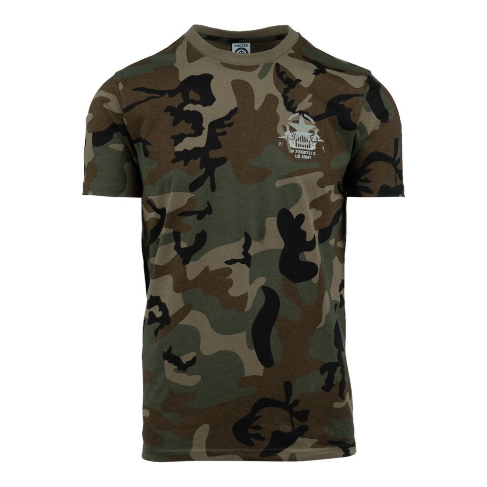 T-shirt Allied Star/  Willys borstlogo Woodland