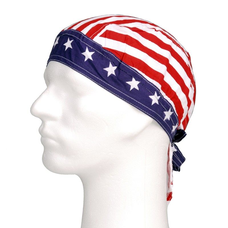 Bandana cap red/white stripes