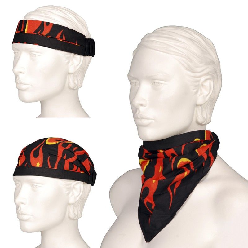 3 in 1 bandana v-top big flame