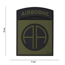 Embleem 3D PVC Airborne 82nd groen 