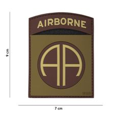 Embleem 3D PVC Airborne 82nd groen/bruin 