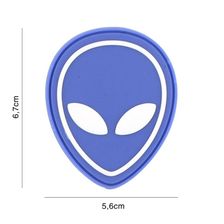 Embleem 3D PVC Alien blauw