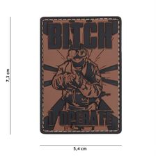 Embleem 3D PVC Bitch bruin