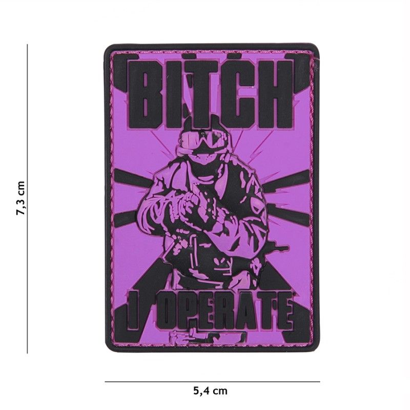 Embleem 3D PVC Bitch roze 