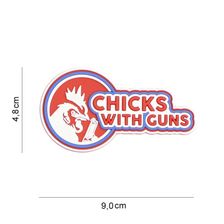 Embleem 3D PVC Chicks With Guns rood