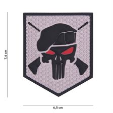 Embleem 3D PVC Commando Punisher grijs 
