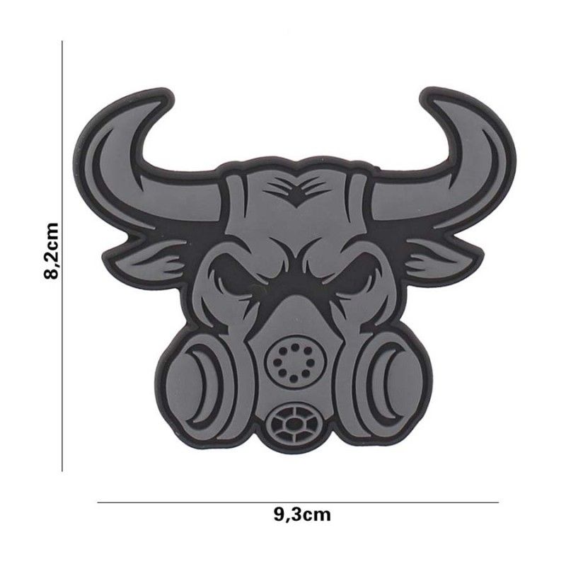 Embleem 3D PVC Gasmask Bull grijs