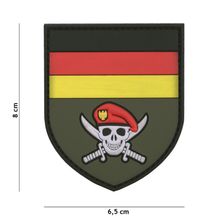 Embleem 3D PVC Duitse Commando skull groen 