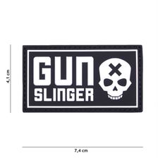 Embleem 3D PVC Gun Slinger skull zwart 