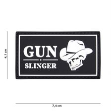 Embleem 3D PVC Gun Slinger skull cowboy zwart 