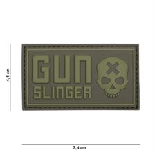 Embleem 3D PVC Gun Slinger skull groen 