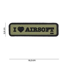 Embleem 3D PVC I love Airsoft groen