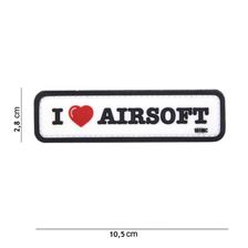 Embleem 3D PVC I love Airsoft wit