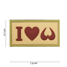 Embleem 3D PVC I love boobies beige
