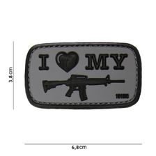 Embleem 3D PVC I Love my M4 zwart