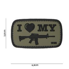Embleem 3D PVC I Love my M4 groen