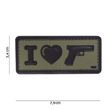 Embleem 3D PVC I Love my sidearm groen