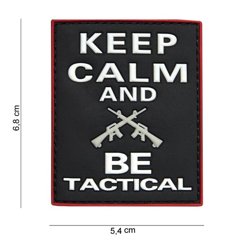 Embleem 3D PVC Keep calm and BE tactical zwart 