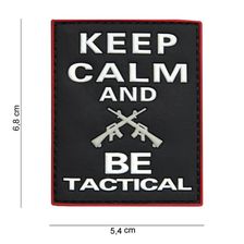 Embleem 3D PVC Keep calm and BE tactical zwart