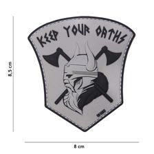 Embleem 3D PVC Keep our oaths grijs