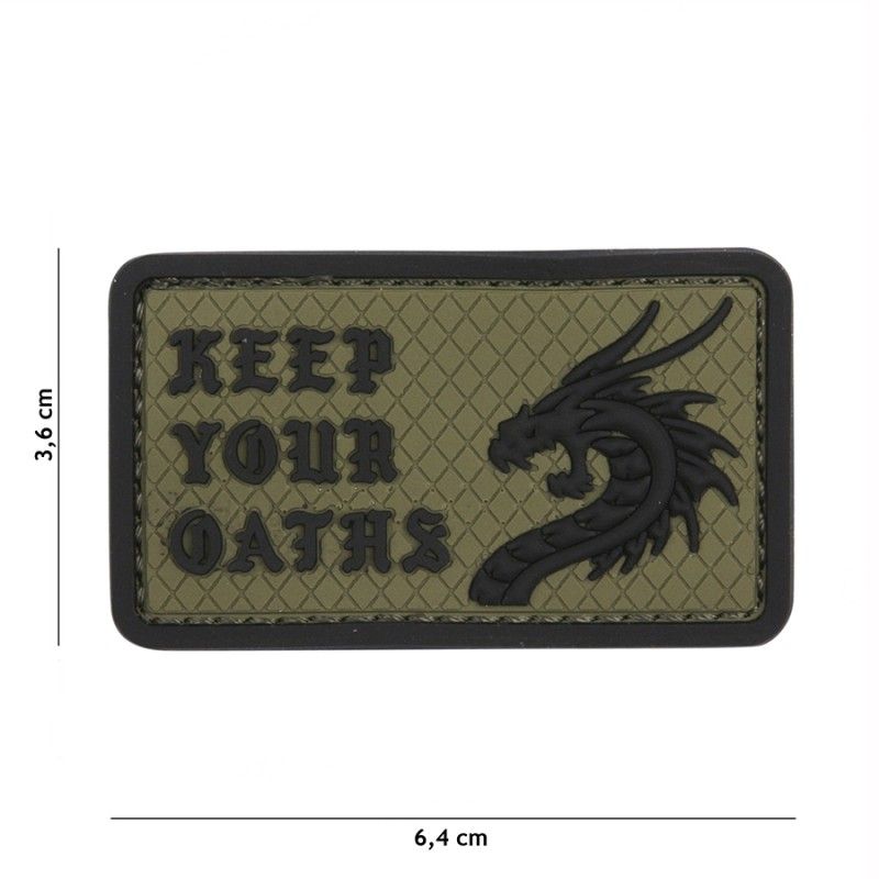 Embleem 3D PVC Keep your oaths draak groen