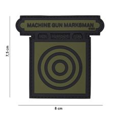 Embleem 3D PVC Machine Gun Marksman groen 