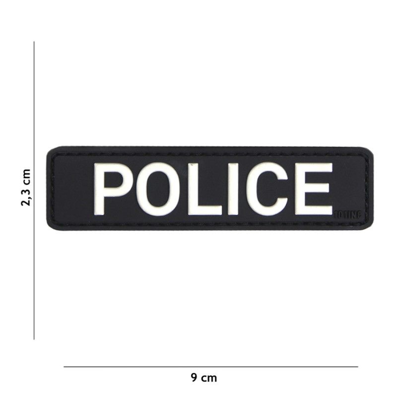 Embleem 3D PVC Police zwart 