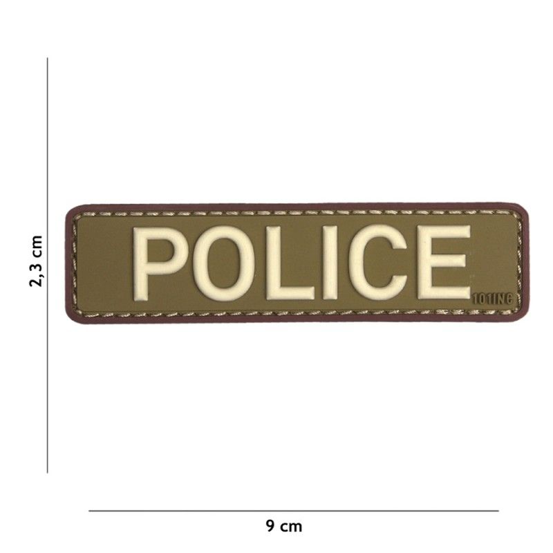 Embleem 3D PVC Police groen/bruin 