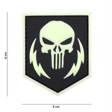 Embleem 3D PVC Punisher thunder strokes glow in the dark