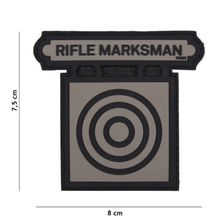 Embleem 3D PVC Rifle Marksman grijs 