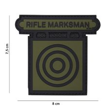 Embleem 3D PVC Rifle Marksman groen 