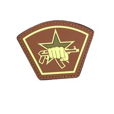 Embleem 3D PVC Russische ster vuist bruin