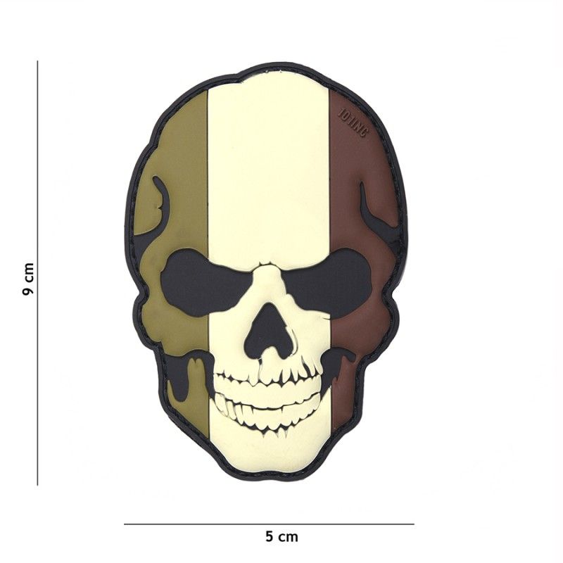 Embleem 3D PVC skull Frankrijk camo
