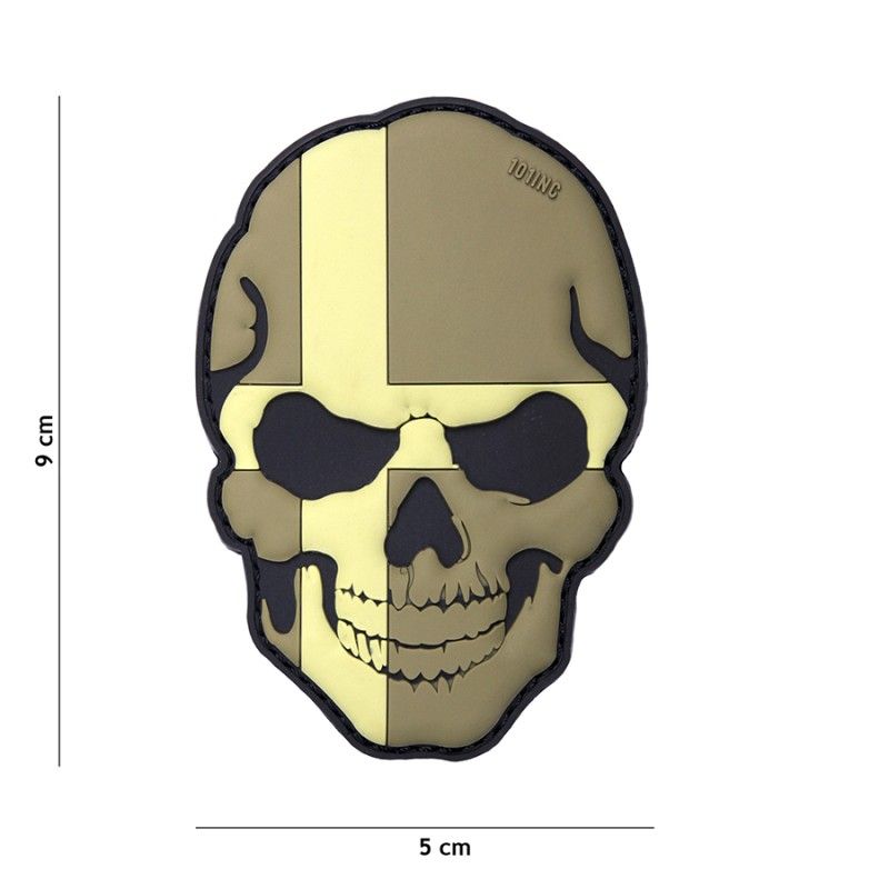 Embleem 3D PVC skull Zweden subdued