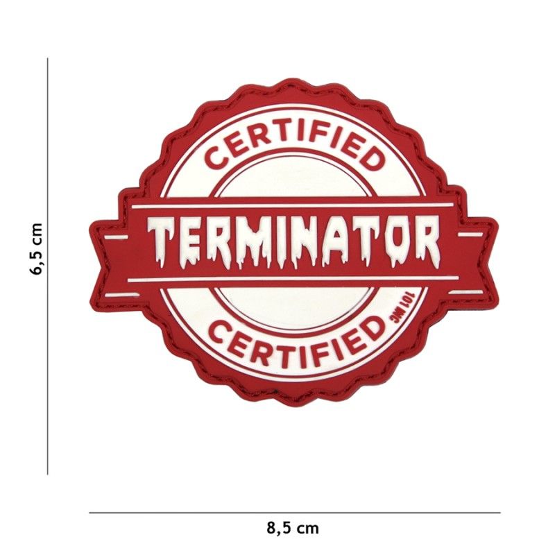 Embleem 3D PVC Terminator rood 