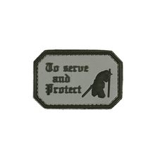 Embleem 3D PVC To serve and protect grijs
