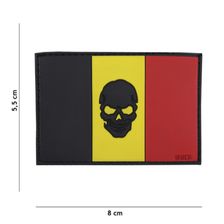 Embleem 3D PVC vlag België + skull