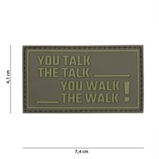 Embleem 3D PVC You talk, the talk groen