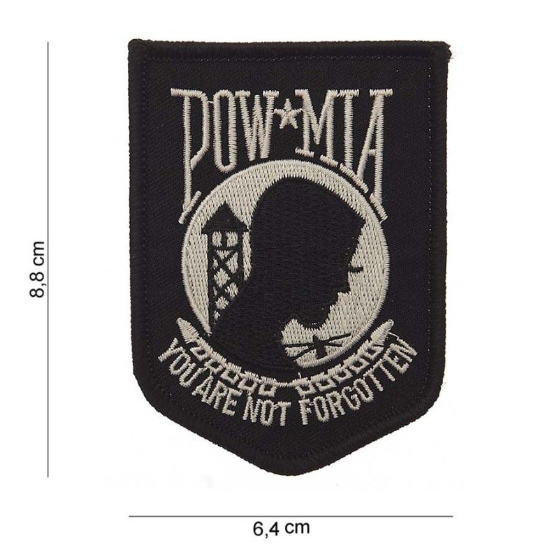 Embleem stof POW MIA zwart