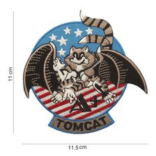 Embleem stof Tomcat hand op houdend (vlag USA)