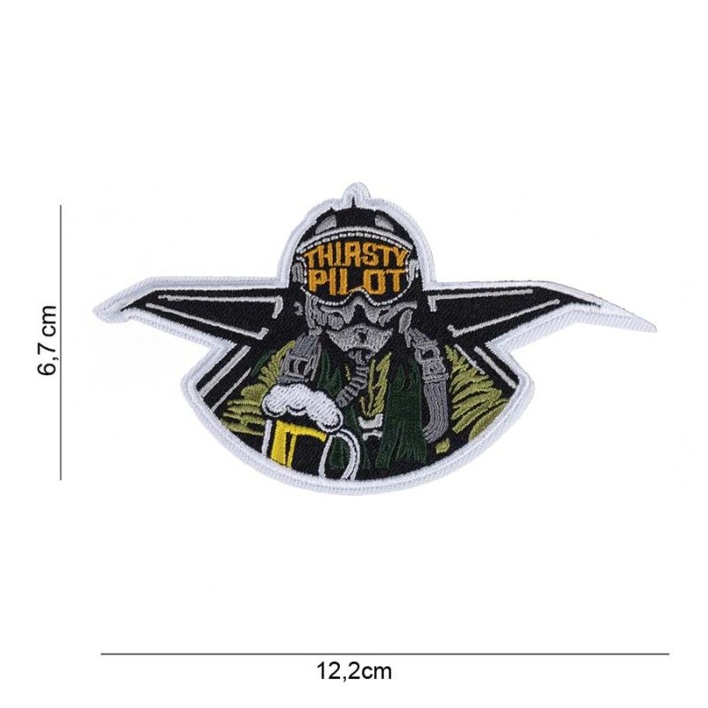 Embleem stof Thirsty Pilot met klittenband