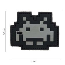 Embleem 3D PVC Space Invader grijs/zwart