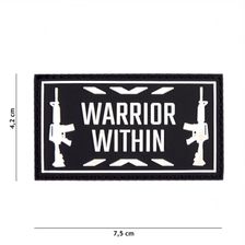 Embleem 3D PVC Warrior Within #16110 zwart 