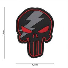 Embleem 3D PVC Punisher Thunder #12056 rood 