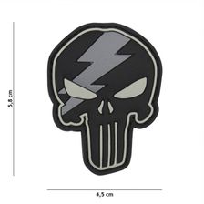 Embleem 3D PVC Punisher thunder #12057 grijs