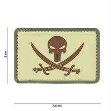 Embleem 3D PVC Punisher Pirate #9046 coyote